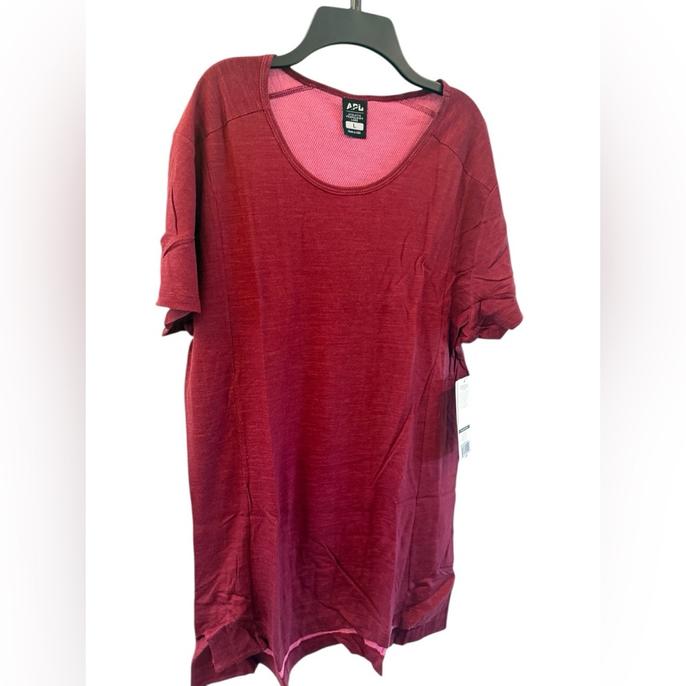 Athletic Propulsion Labs APL The Perfect Wool Blended Tee in Burgundy Size XL